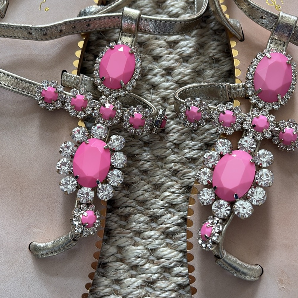 Lilly Pulitzer Pink and Gold Women's Sandals - Picture 3 of 6